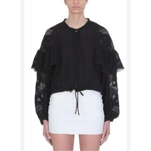 Iro Musical black long sleeve button down top black size 36 US 4